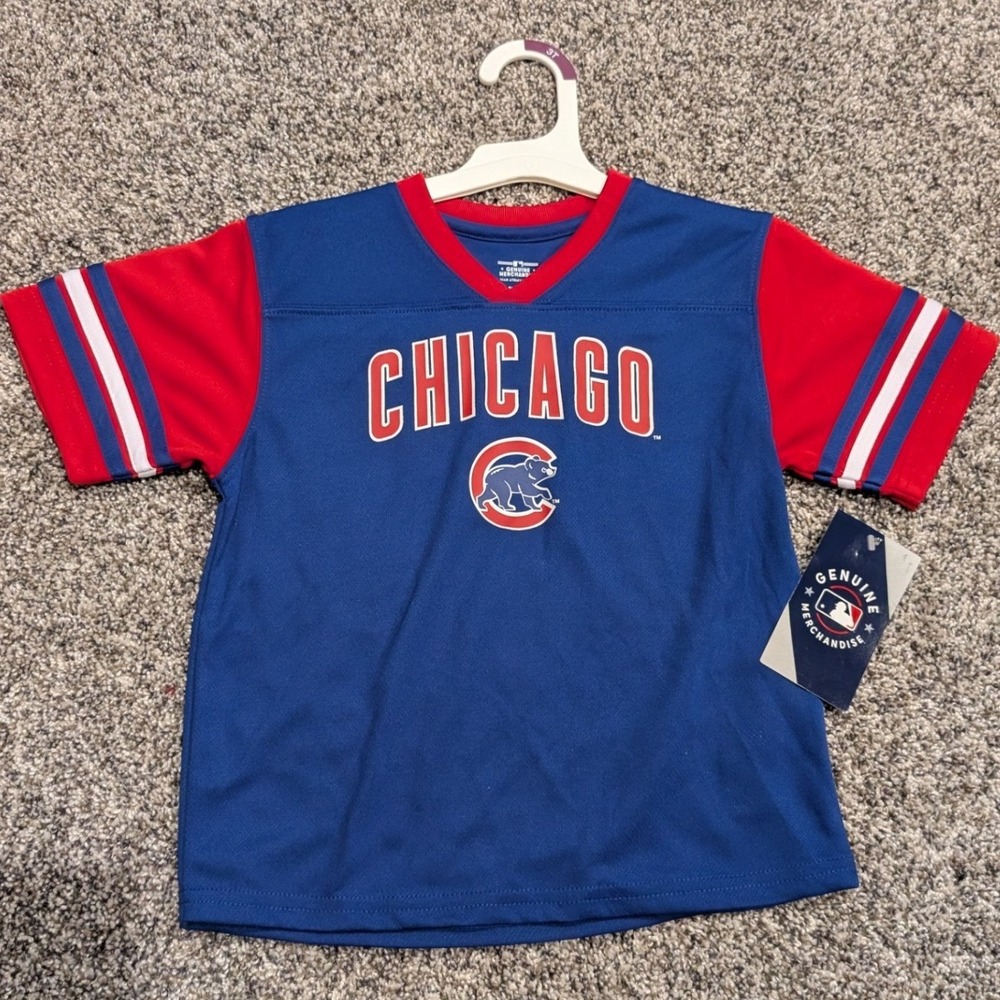 Genuine Merchandise MLB Chicago Cubs Kids 3T Blue NWT Jersey Style Tee